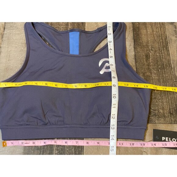 NWT PELOTON ESSENTIAL RACERBACK SPORT BRA WOMENS SIZE L BLUE MESH - Picture 6 of 8